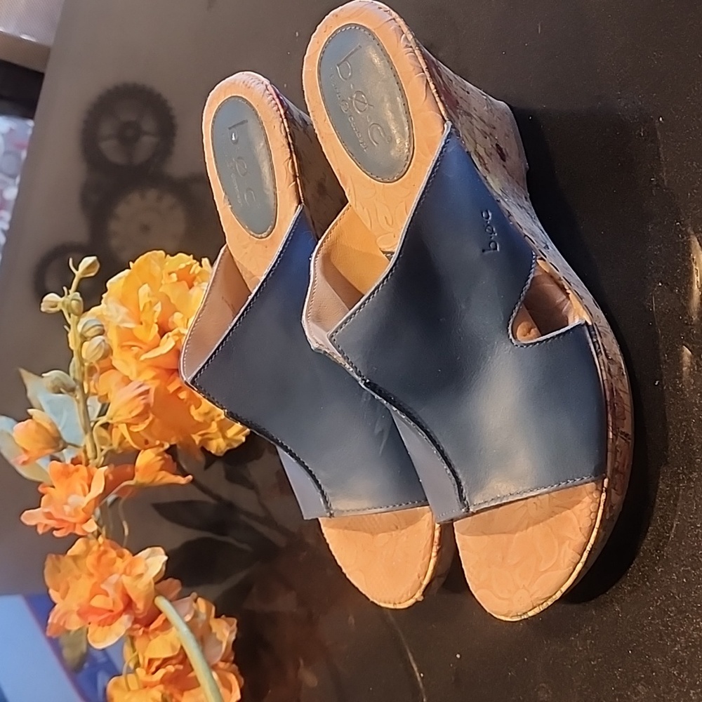 Wedge slip on sandals